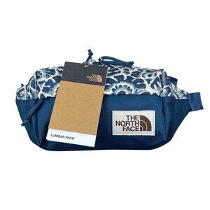 The North Face Blue Floral Pattern Double Pocket Hiking Lumbar Pack Sz M - New